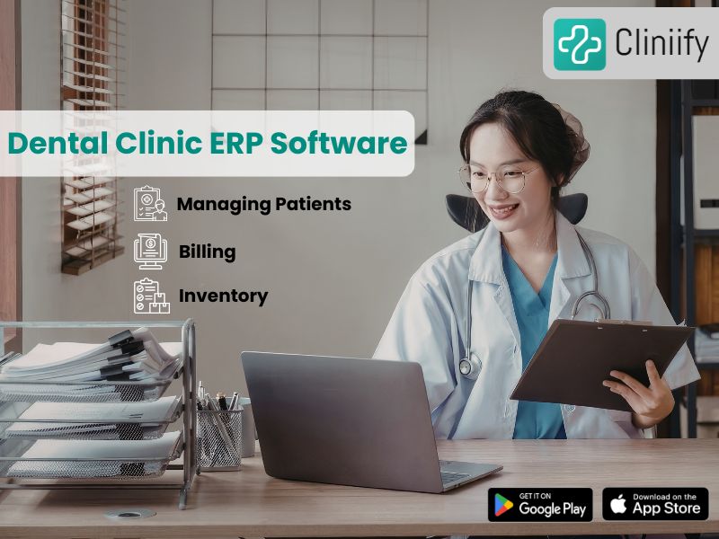 Dental EMR software dashboard managing patient records and clinic operation