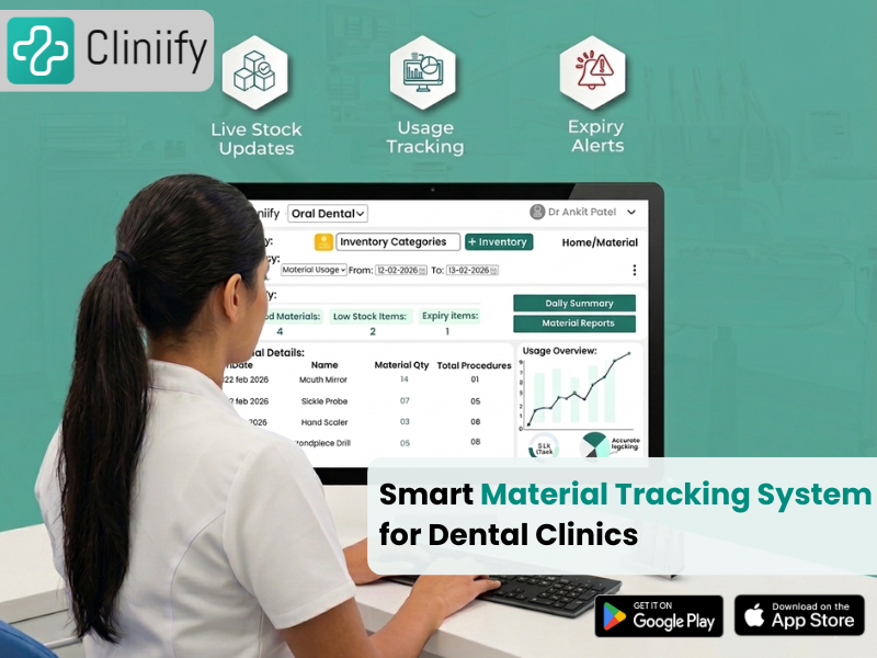 Dental clinic inventory management system tracking materials and supplies